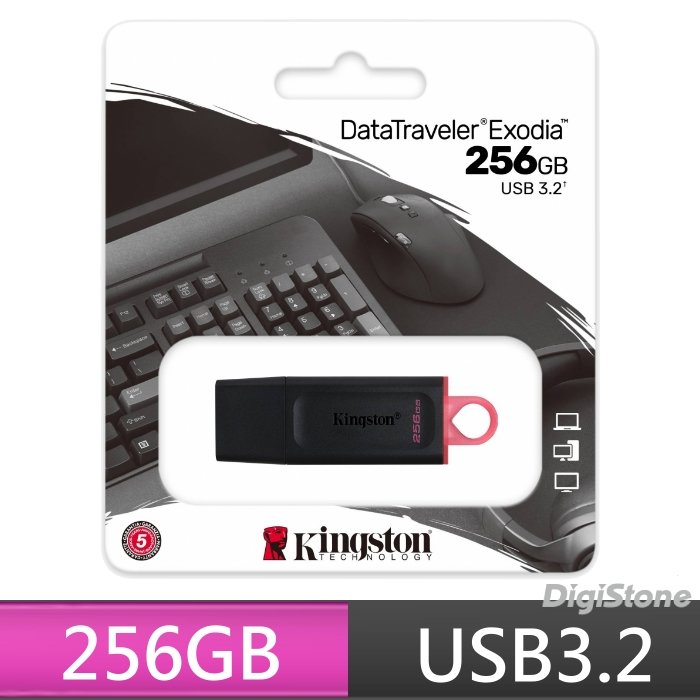 金士頓 256GB 隨身碟 256G DTX/256GB DataTraveler Exodia USB3.2 隨身碟X1【原廠五年保固】