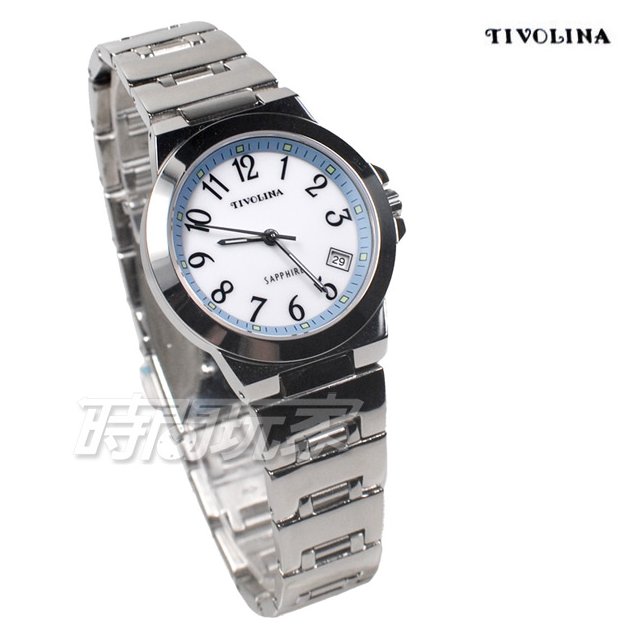 TIVOLINA 優雅來自於精緻 數字 女錶 防水錶 藍寶石水晶鏡面 粉藍色 MAW3732NB