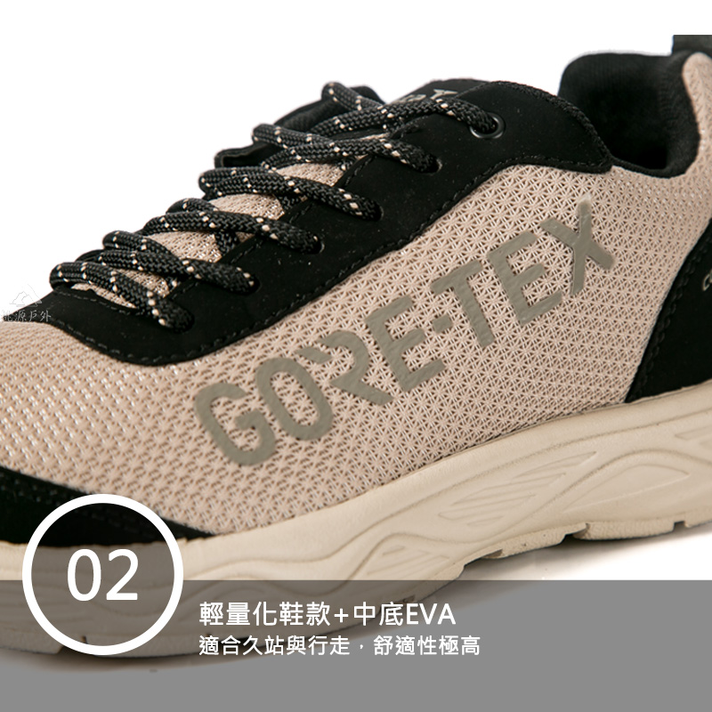 戶外GORETEX02輕量化鞋款+中底EVA適合久站與行走,舒適性極高