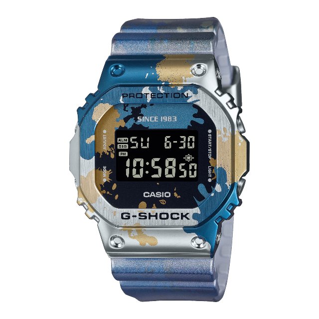 CASIO卡西歐 G-SHOCK 潑色塗鴉藝術 經典方型 電子腕錶 43.2mm GM-5600SS-1