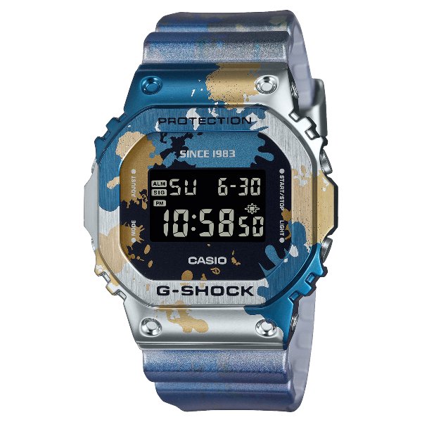 casio 卡西歐 g shock 潑色塗鴉藝術 經典方型 電子腕錶 43 2 mm gm 5600 ss 1