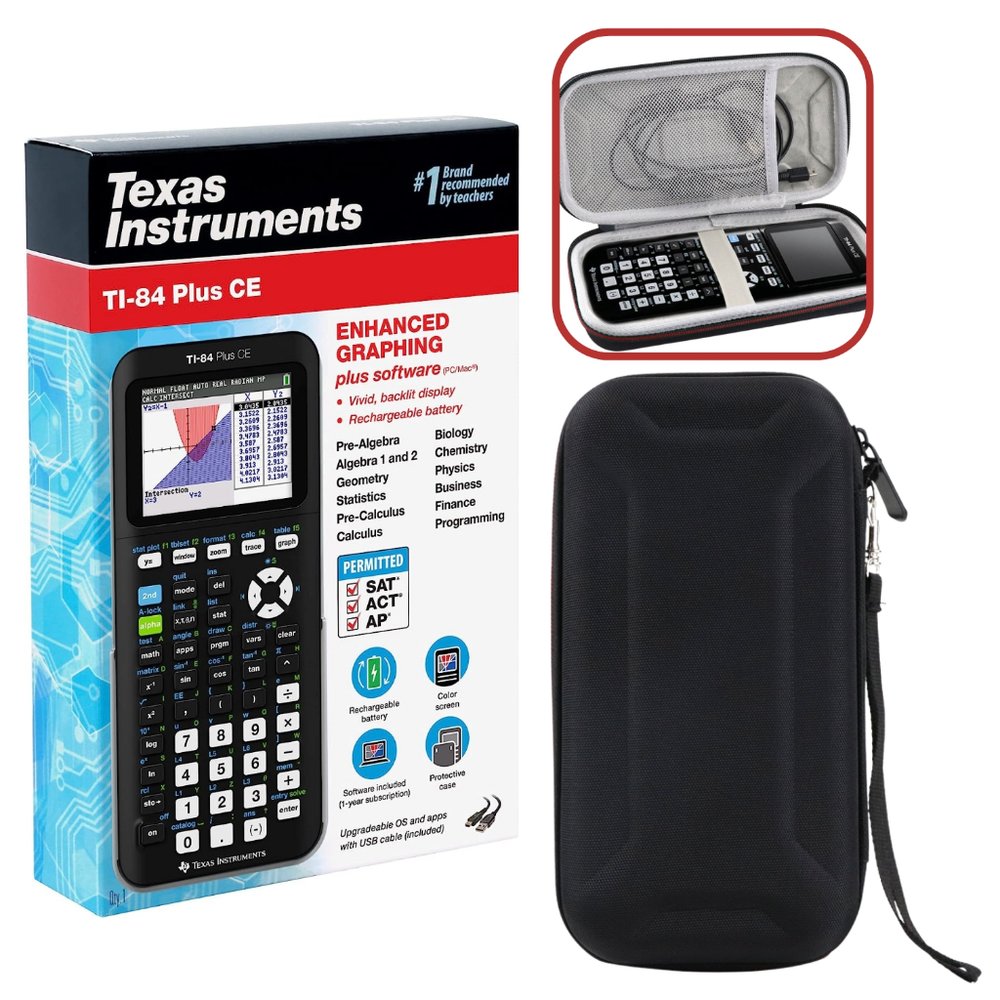 [商檢認證D35986] Texas Instruments TI-84 Plus CE 黑+收納包 計算機 1年保固(吊卡紙盒包裝隨機出貨)_TT1