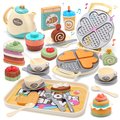 Cutestone兒童趣味鬆餅機與小蛋糕組合玩具(鬆餅機玩具)