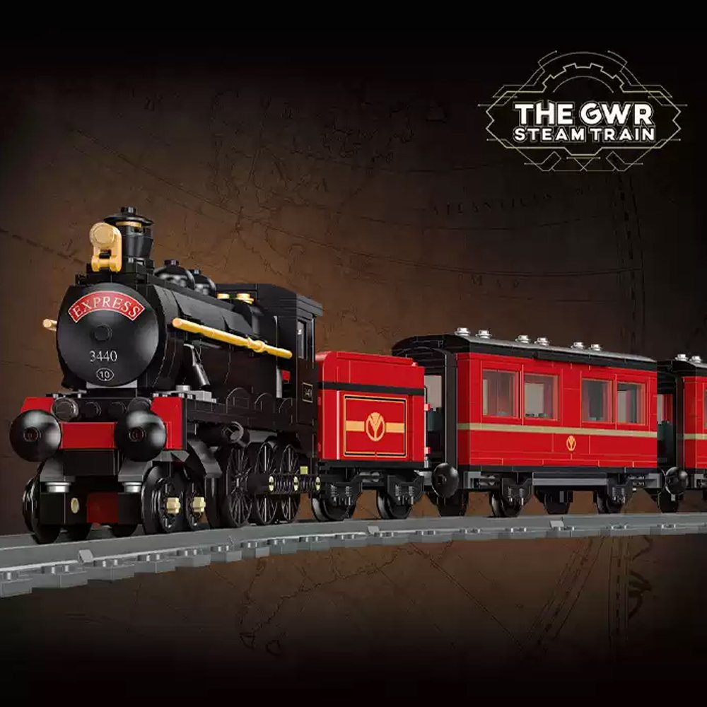 【孩子國】大型復古蒸汽火車積木組/經典鐵道火車軌道模型(789PCS)~與樂高相容