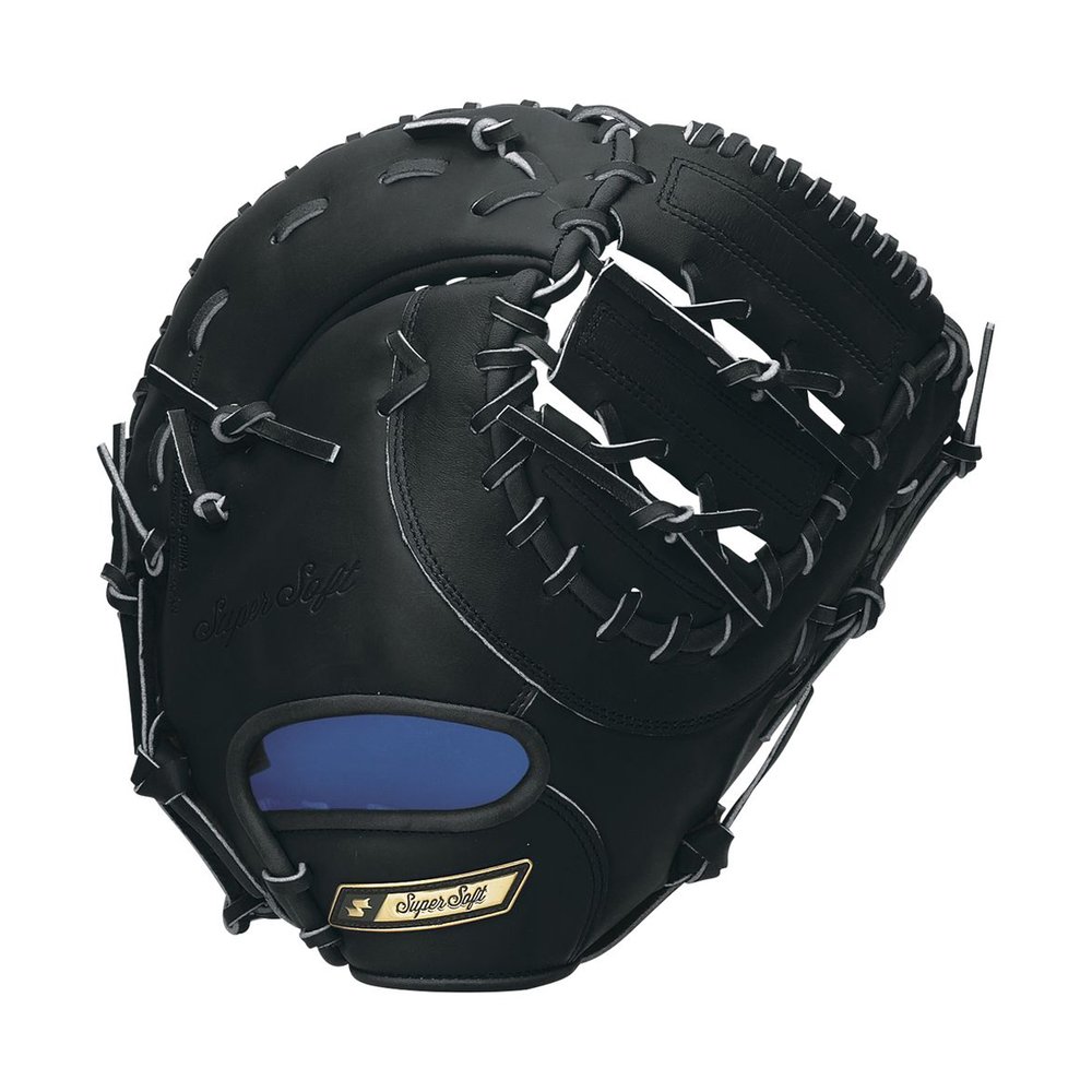 「野球魂」--特價！日本「SSK」【Super Soft】等級少年用軟式棒球手套（一壘手，SSJF21322F，90黑色）
