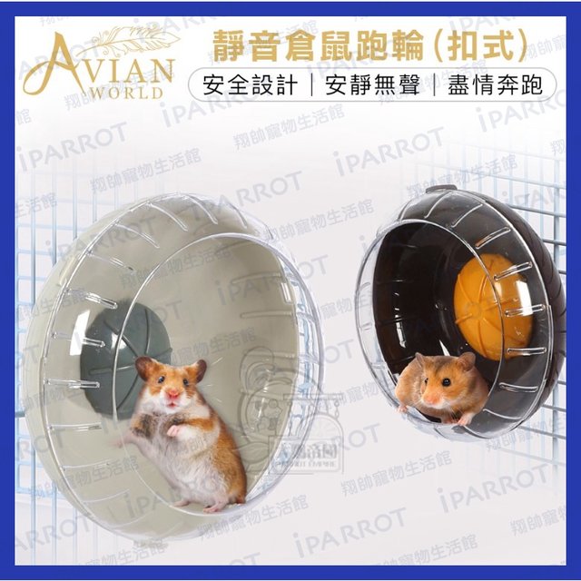 AVIAN WORLD | 靜音倉鼠跑輪 扣式 | 滾輪 | 跑輪 | 倉鼠 | 黃金鼠 | 蜜袋鼯 | 翔帥寵物生活館(190元)