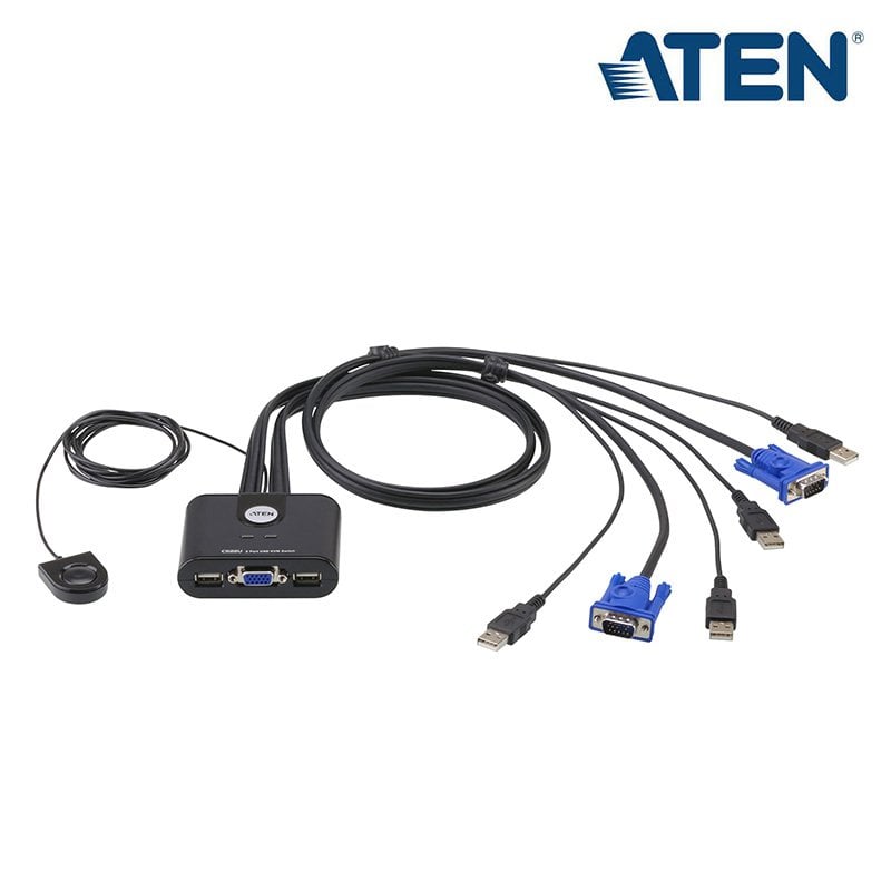 ATEN 宏正 CS22U 2埠USB VGA帶線式 KVM多電腦 切換器