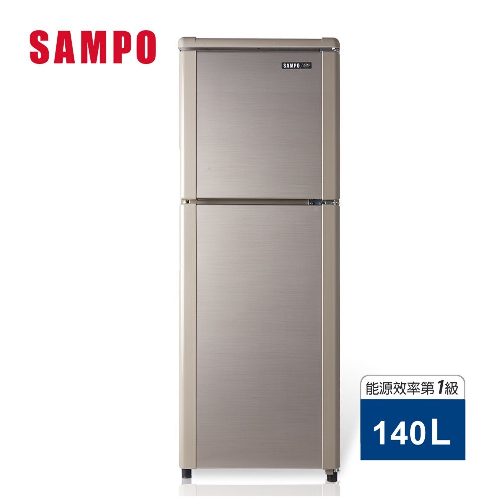 【SAMPO聲寶】140公升一級能效經典品味系列定頻雙門冰箱 SR-C14Q(Y9)晶鑽金 含運含安裝