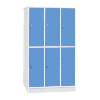 【PA1011-04】六人置物櫃(A-506)(藍/白色)(附鎖)