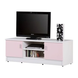 【PA975-04】4.3尺塑鋼電視櫃(DA-122)(粉紅門、白色)