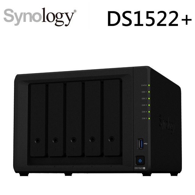 【含稅公司貨】Synology群暉 DS1522+ 5bay 網路儲存伺服器 桌上型NAS (取代DS1520+)(72499元)