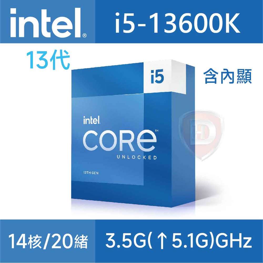【hd數位3c】Intel i5-13600K【14核/20緒】3.5G(↑5.1G)/24M/UHD770/無風扇/125W