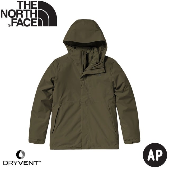 【The North Face 男 DryVent防水兩件式化纖外套AP《橄欖綠》】81RN/防風外套/防水外套