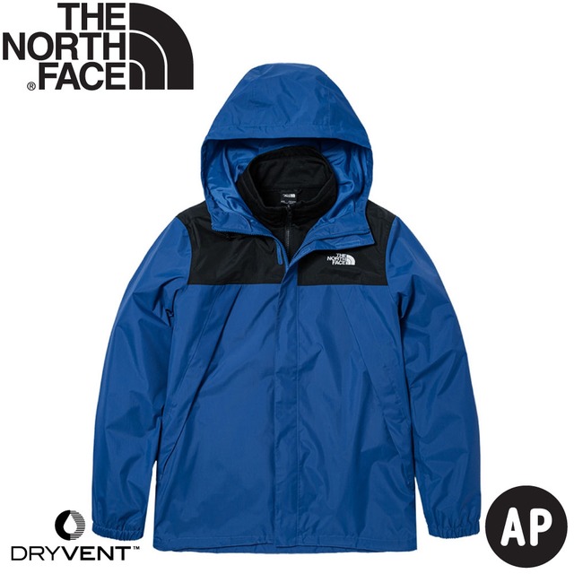 【The North Face 男 DryVent防水兩件式刷毛外套AP《藍/黑》】7W7T/防風外套/防水外套