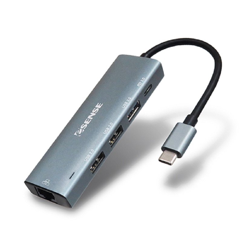 米特3C數位–Esense Type-C TO LAN/USB/PD轉接器/01-ECL541GA