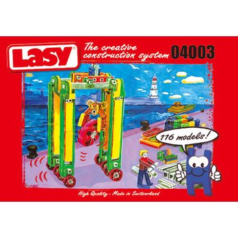 瑞士原廠 LASY 潛能開發創意積木(型號lasy4003)261片,買大送小再送 智高 把手收納箱-大,贈品價值$1258