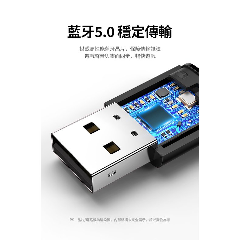 綠聯 USB藍芽接收器 5.0 支援2個藍芽耳機同時連入(限音樂用)