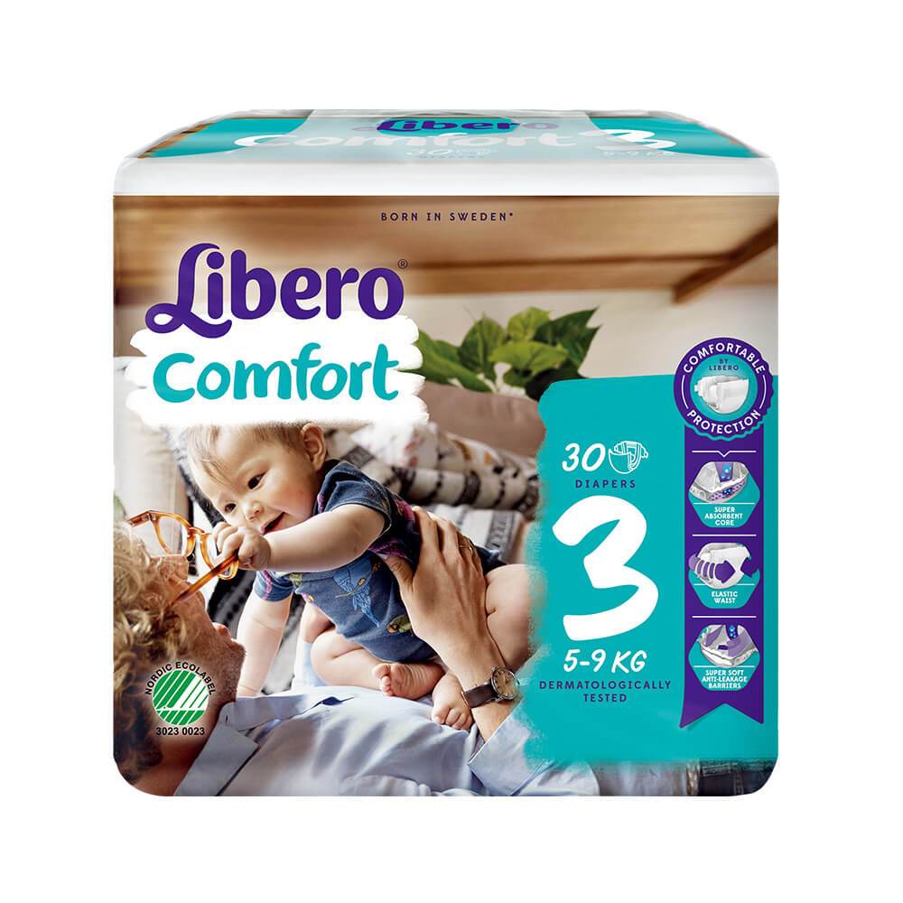 【8包送玩具】麗貝樂 Libero newborn comfort 嬰兒尿布/紙尿褲/過夜尿布-3號 (30片/包)