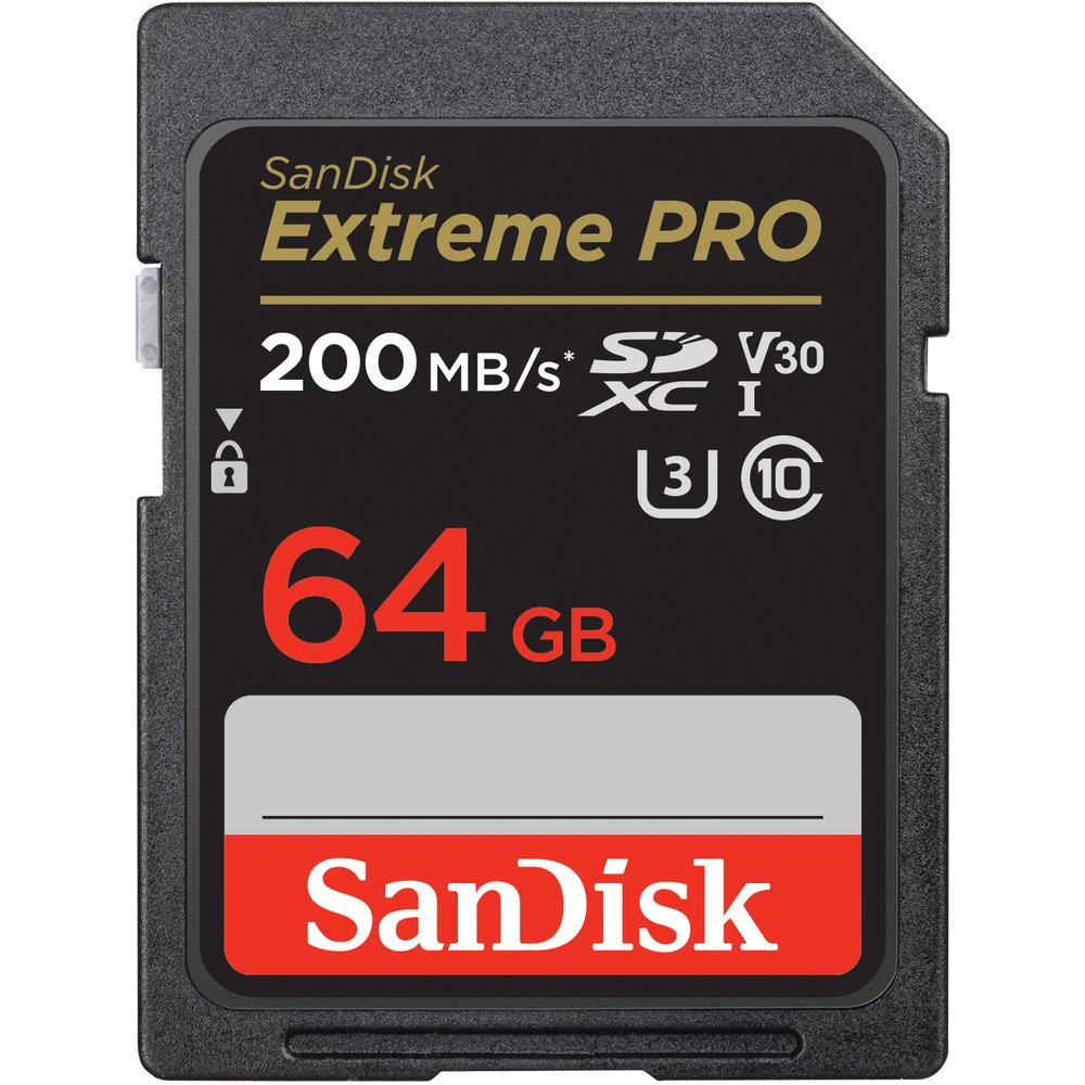 SanDisk Extreme Pro SDXC 64GB, V30, U3, C10, UHS-I, 200MB/s R, 90MB/s W 記憶卡