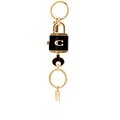 COACH C Logo 鎖頭及鑰匙吊飾/鑰匙圈(黑色) C1679 IMBLK