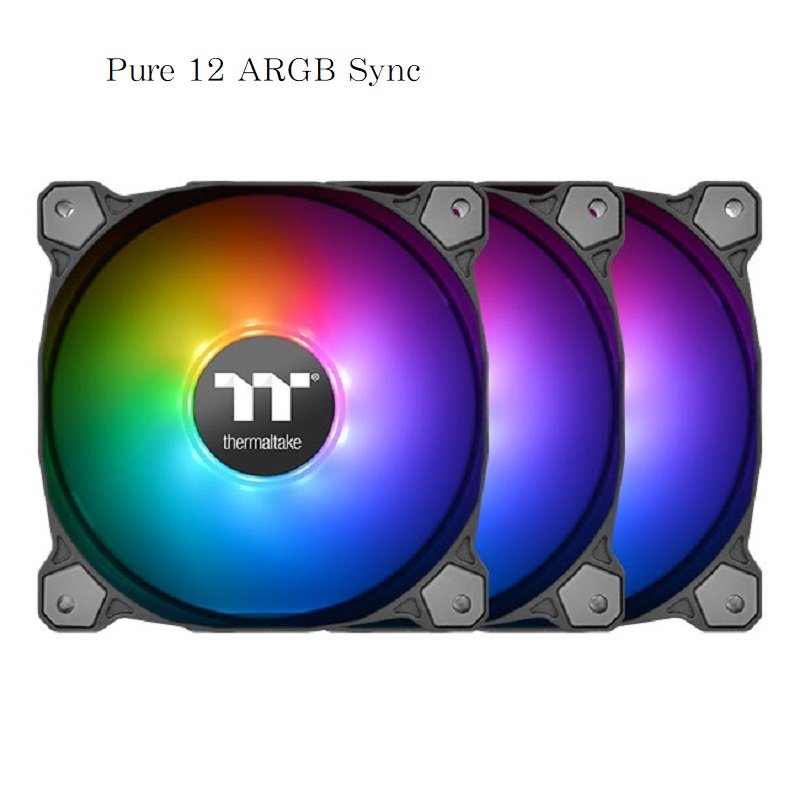 米特3C數位–曜越Pure 12 ARGB Sync水冷排風扇主機/連動頂級版/三顆/CL-F079-PL12SW-A