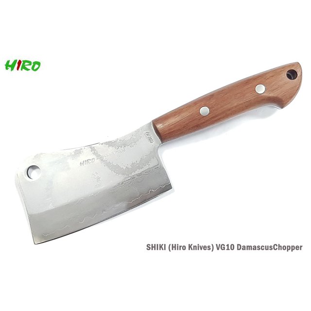 Hiro Knives Shiki 四季核桃木柄 VG10大馬士革鋼 Mini 中式剁刀 -限量版-110mm-HIRO SHIKI SDC-1
