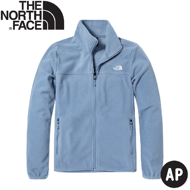【The North Face 女 可套式刷毛保暖外套AP《淺藍》】4NAQ/保暖外套/抓絨外套/立領夾克
