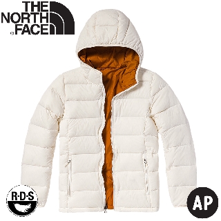 【The North Face 女 可套接雙面防潑羽絨外套《棕/米白》】5AY2/保暖外套/羽絨衣