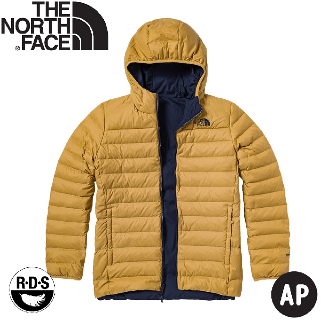【The North Face 男 700FP 雙面羽絨保暖外套AP《深藍/芥黃》】4NG3/羽絨衣/連爆外套/保暖外套