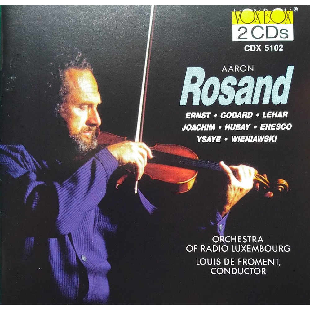 CDX5102 亞倫羅桑稀罕見協奏曲 Aaron Rosand Joachim Op11 Hubay Op99 Ernst Op23 Godard Op35 Wieniawski Violin Concerto Enesco Op9