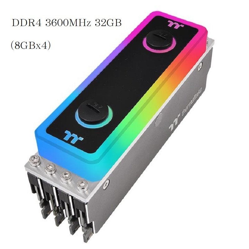 曜越 WaterRam RGB 水冷記憶體套件 DDR4 3600MHz(8GBx4)/CL-W262-CA00SW-A