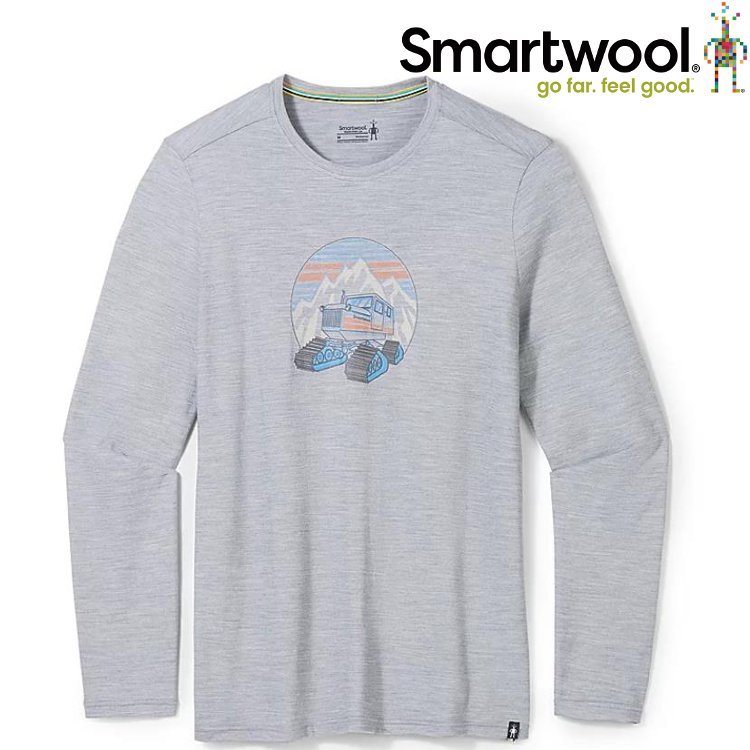 Smartwool Snowcat Trek 男款 塗鴉長Tee/美麗諾羊毛長袖T恤 鏟雪車 SW016682 545 淺灰