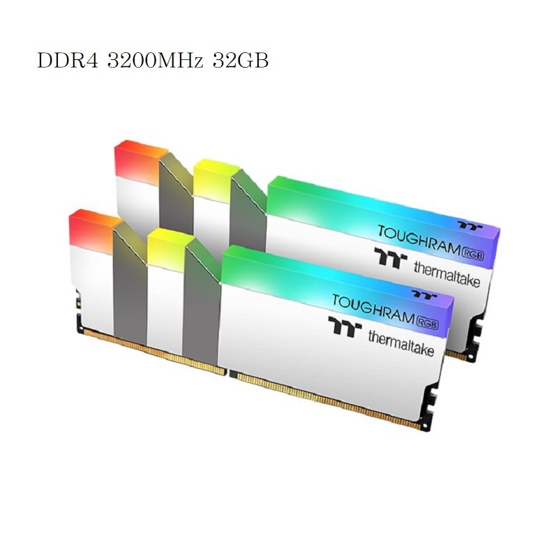 曜越 鋼影 TOUGHRAM RGB 記憶體 DDR4 3200MHz 32GB(16GBx2)/白色/R022D416GX2-3200C16A