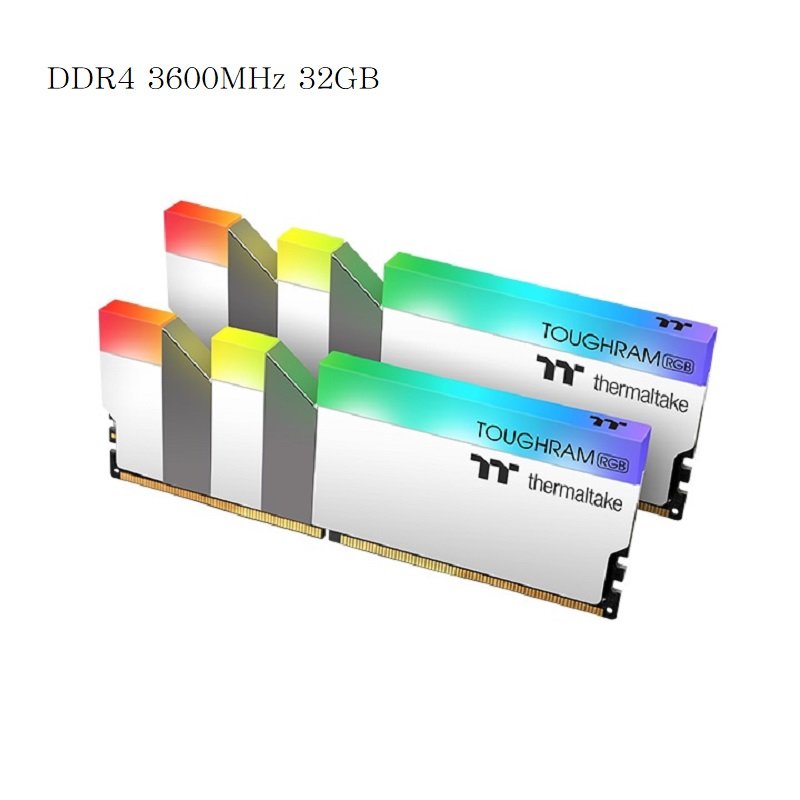 曜越 鋼影 TOUGHRAM RGB 記憶體 DDR4 3600MHz 32GB(16GBx2)/白色/R022D416GX2-3600C18A