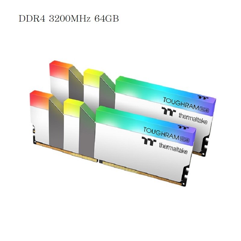 曜越 鋼影 TOUGHRAM RGB 記憶體 DDR4 3200MHz 64GB(32GBx2) 白色/R022R432GX2-3200C16A