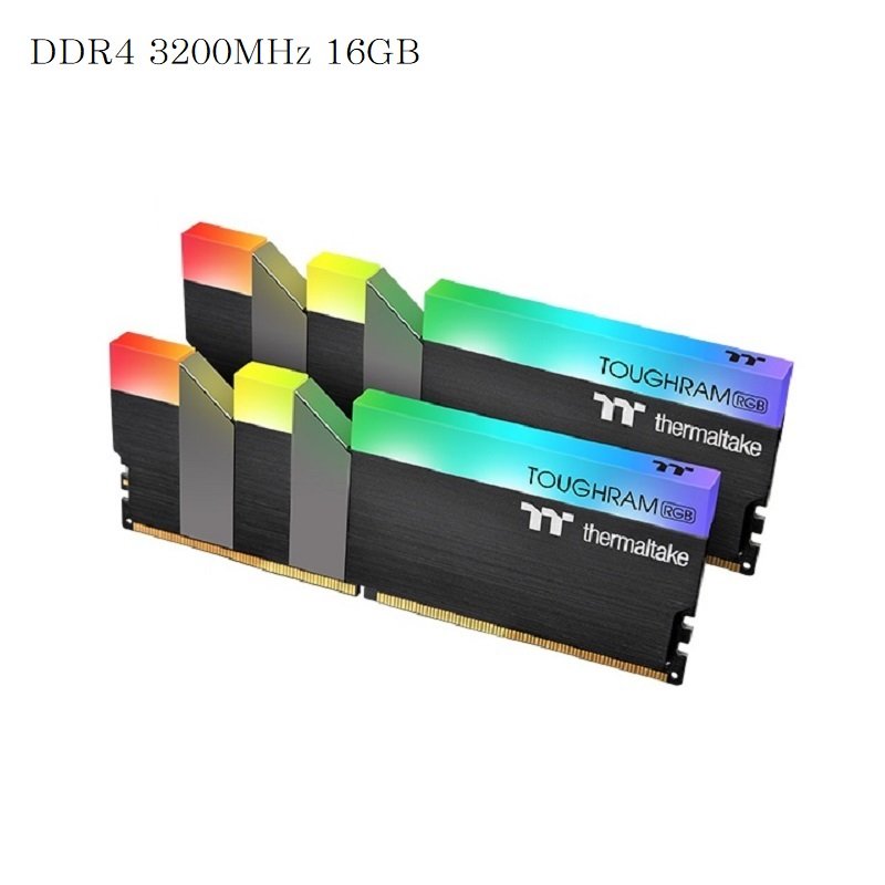 曜越 鋼影 TOUGHRAM RGB 記憶體 DDR4 3200MHz 16GB(8GBx2)/黑色/R009D408GX2-3200C16A