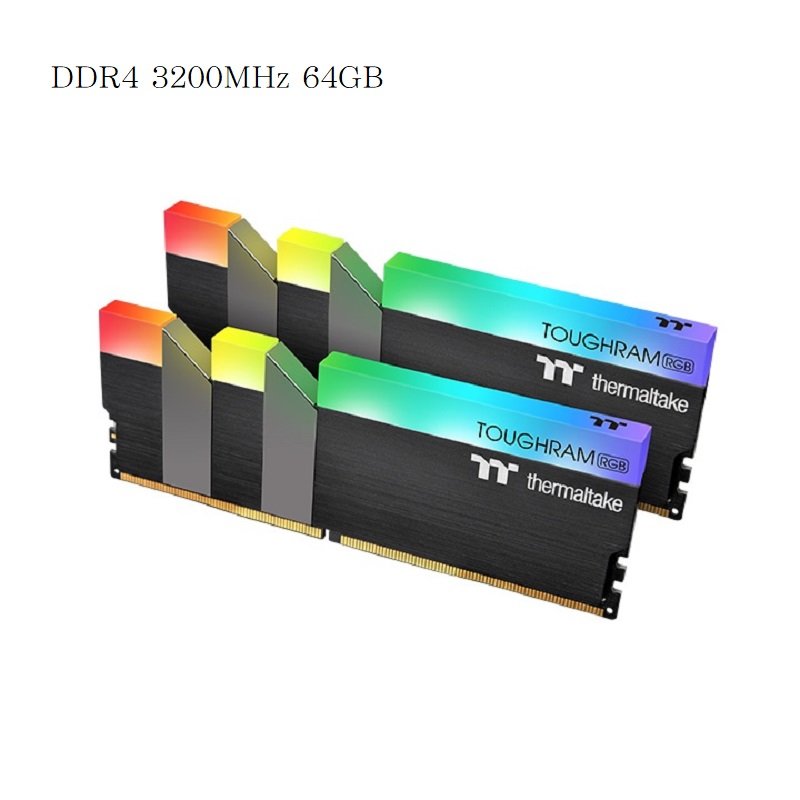曜越 鋼影 TOUGHRAM RGB 記憶體 DDR4 3200MHz 64GB (32GBx2)黑色/R009R432GX2-3200C16A
