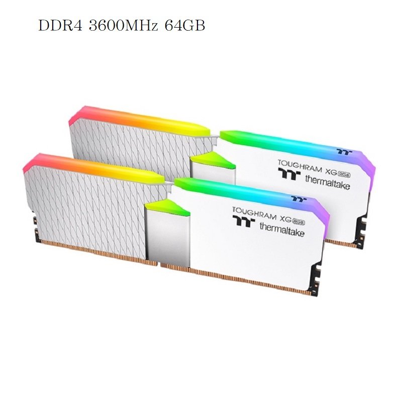 曜越 鋼影 TOUGHRAM XG RGB 記憶體 DDR4 3600MHz 64GB(32GBx2) 白色/RG06R432GX2-3600C18B