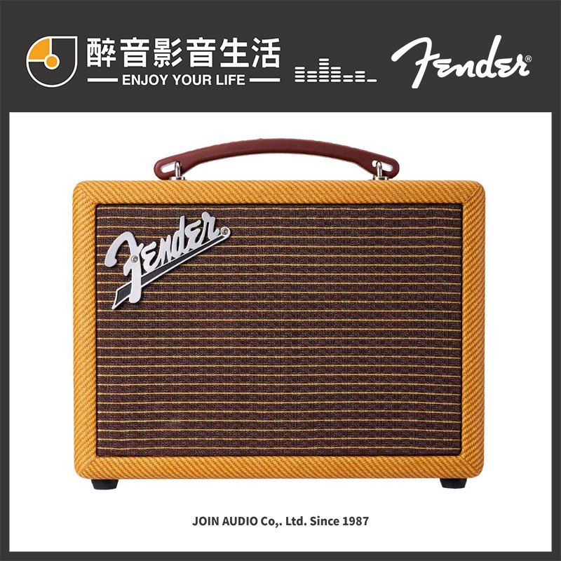 【醉音影音生活】美國 Fender Indio 2 (黃色斜紋) 無線藍牙喇叭.台灣公司貨
