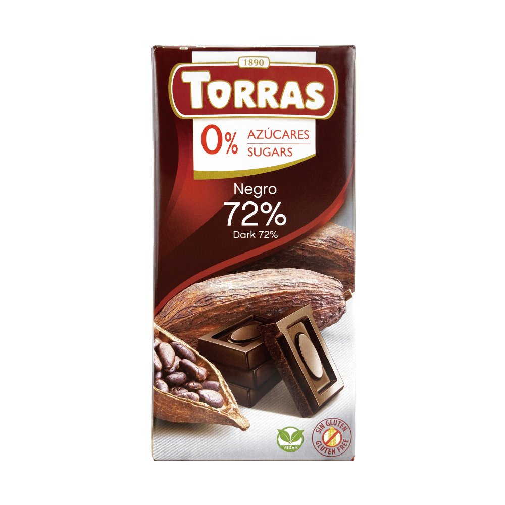 多樂72%醇黑巧克力75G_無加糖巧克力 麥芽糖醇巧克力 素食巧克力