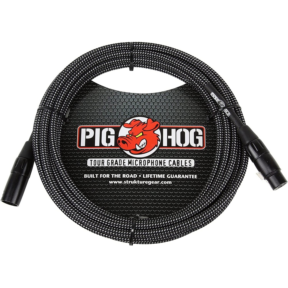 亞洲樂器 PIG HOG 麥克風線 雙XLR頭 編織系列｜PHM20BKW (20呎) 、留紙卡提供終身保固