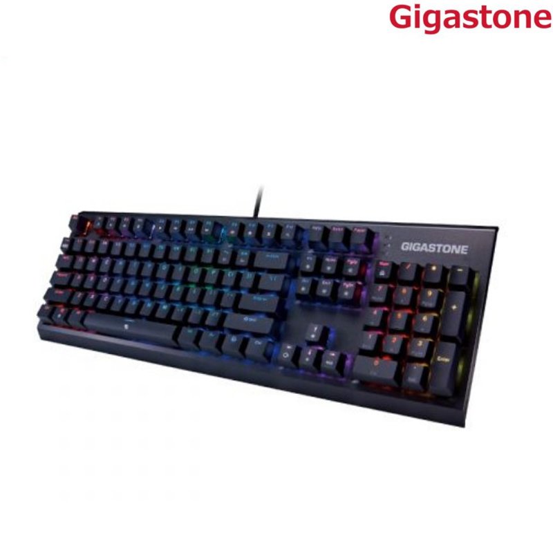Gigastone GK-12 茶軸 黑 RGB有線電競鍵盤 /紐頓e世界