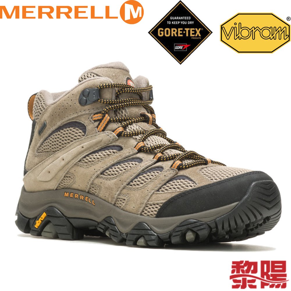 Merrell 美國 ML035793 MOAB 3 MID GORE-TEX® 男 經典戶外中筒健行鞋 岩灰色 33ML035793