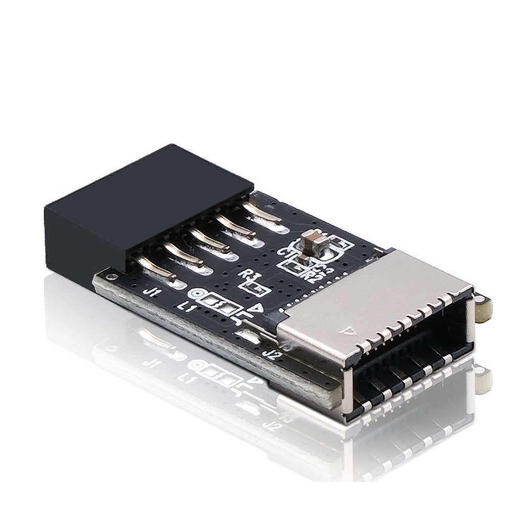 EZDIY-FAB USB 2.0內部接頭(9Pin)轉USB3.1/3.2TypeC(20Pin)前面板180度適配器