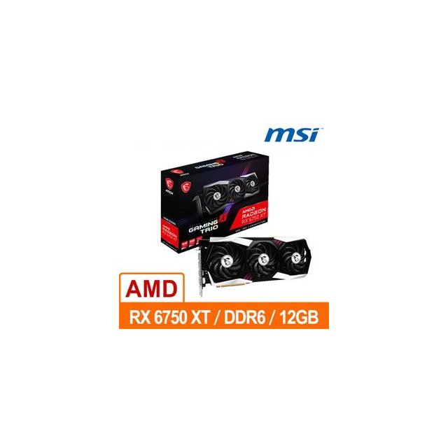 (聊聊享優惠) 微星MSI Radeon RX 6750 XT GAMING X TRIO 12G AMD顯示卡