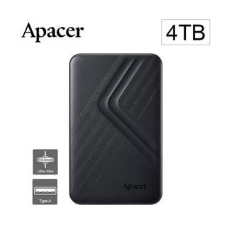 (聊聊享優惠) Apacer宇瞻AC236 4TB USB3.2 Gen1行動硬碟-時尚黑(台灣本島免運費)