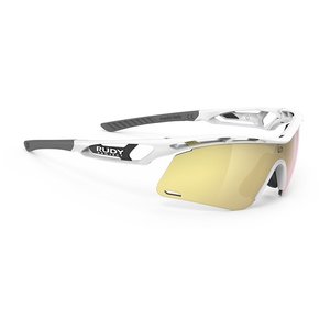 『凹凸眼鏡』義大利 Rudy Project TRALYX+ SLIM小臉系列WHITE GLOSS /MULTILASER GOLD鍍膜鏡片運動鏡~六期零利率