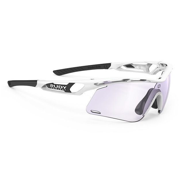 『凹凸眼鏡』義大利 Rudy Project TRALYX+ SLIM小臉系列WHITE GLOSS /2 LASER PURPLE鍍膜鏡片運動鏡~六期零利率