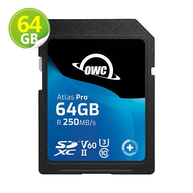 OWC Atlas Pro 64GB SD 記憶卡 SDXC UHS-II V60 寫 130MB/s 讀 250MB/s