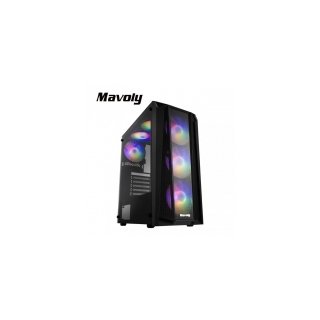 【Mavoly 松聖】荔枝 USB3.0 電腦機殼 玻璃透側機箱 黑色